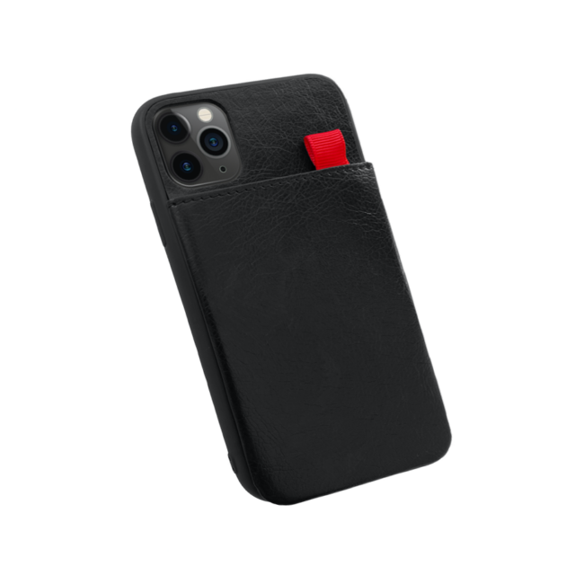 Kunstledercase Schwarz mit Kartensteckplätzen für iPhone 11 Serie