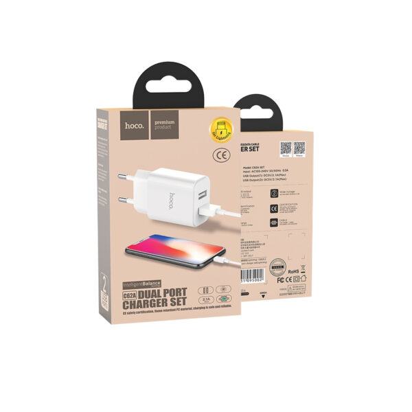 HOCO C62A Dual Port Ladegerät inkl. Ligtningkabel. – Bild 9