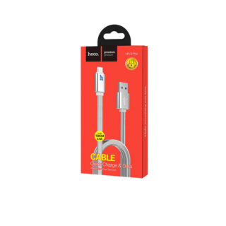 HOCO UPL12 Metallgummi LED Lightning auf USB Kabel 1,2m