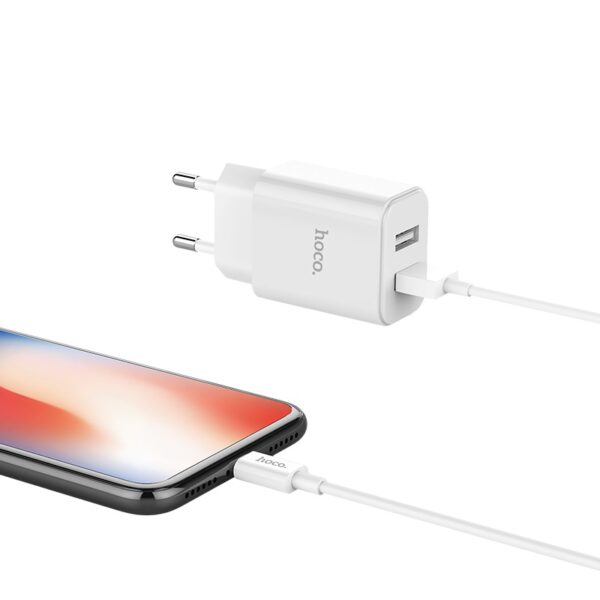 HOCO C62A Dual Port Ladegerät inkl. Ligtningkabel. – Bild 5