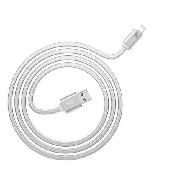 HOCO UPL12 Metallgummi LED Lightning auf USB Kabel 1,2m – Bild 3
