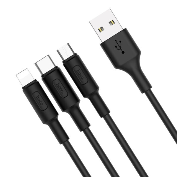 HOCO X25 3-in-1 Type-C, Micro-USB, Lightning Ladekabel 1m – Bild 3