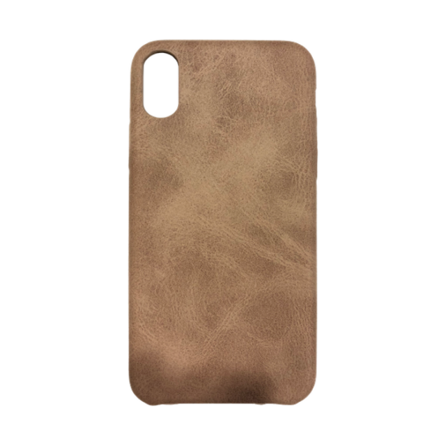 Lederoptik Silikoncase Braun für iPhone XS / X