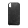 Lederoptik Silikoncase Schwarz für iPhone XS / X