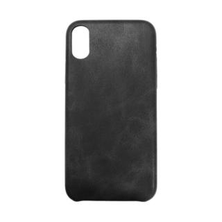Lederoptik Silikoncase Schwarz für iPhone XS / X