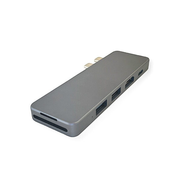 USB Type-C Hub (100W PD, USB 3.0, 4K HDMI, SD, MICRO-SD, TF) inkl. Tasche – Bild 3