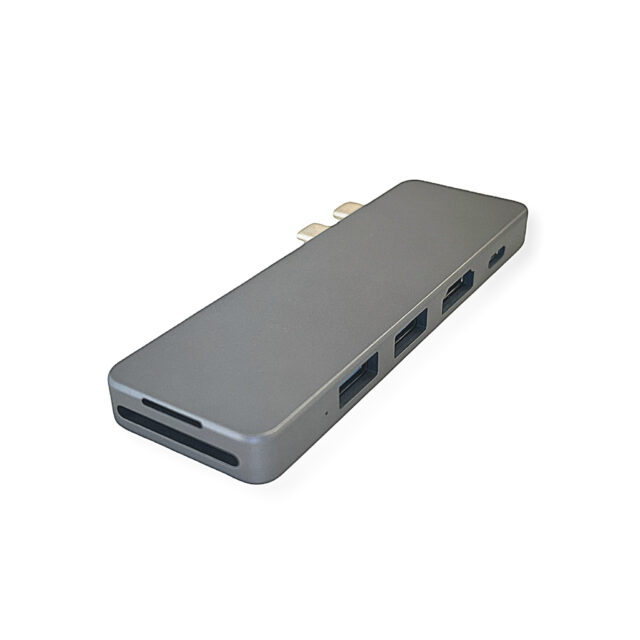 USB Type-C Hub (100W PD, USB 3.0, 4K HDMI, SD, MICRO-SD, TF) inkl. Tasche
