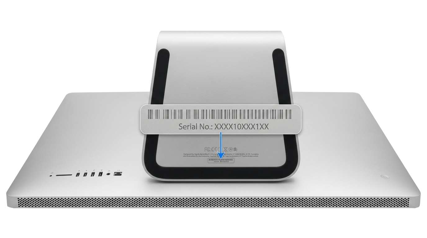 iMac A-Modellnummer auf dem Standfuß