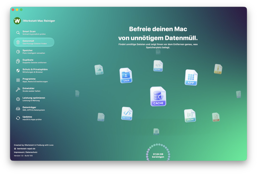 Datenmüll auf dem Mac finden und Speicherplatz freigeben