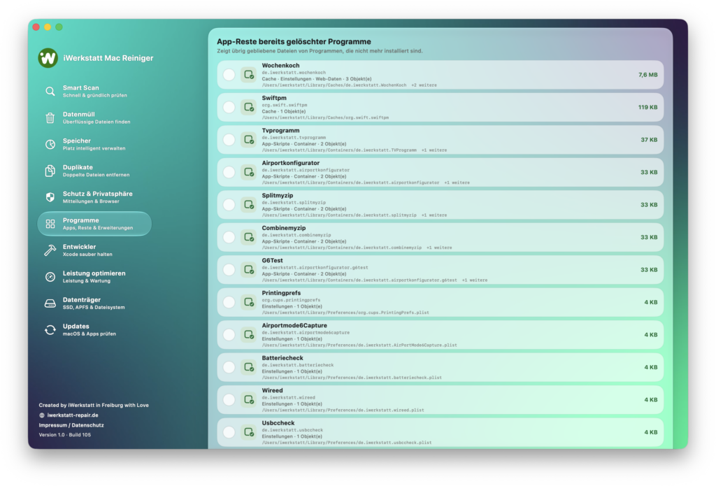 Programmreste und App-Reste auf dem Mac finden